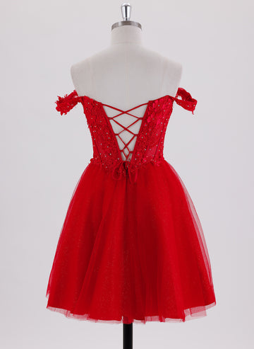 Ball-Gown/Princess Short Tulle Homecoming Dress With Rhinestone